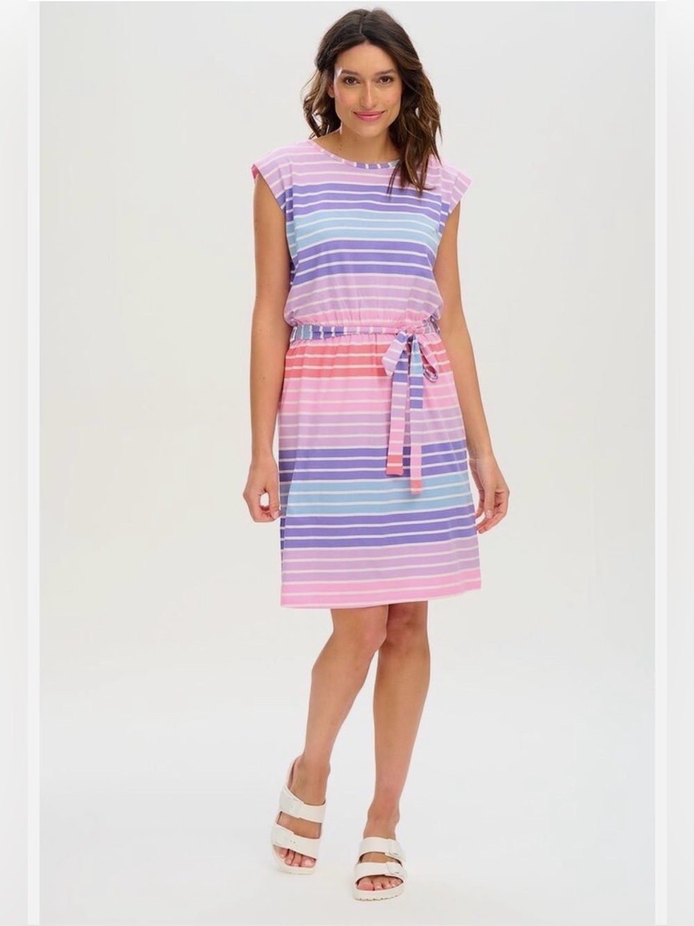 Sugarhill Brighton Hetty Jersey Striped Dress Size 14